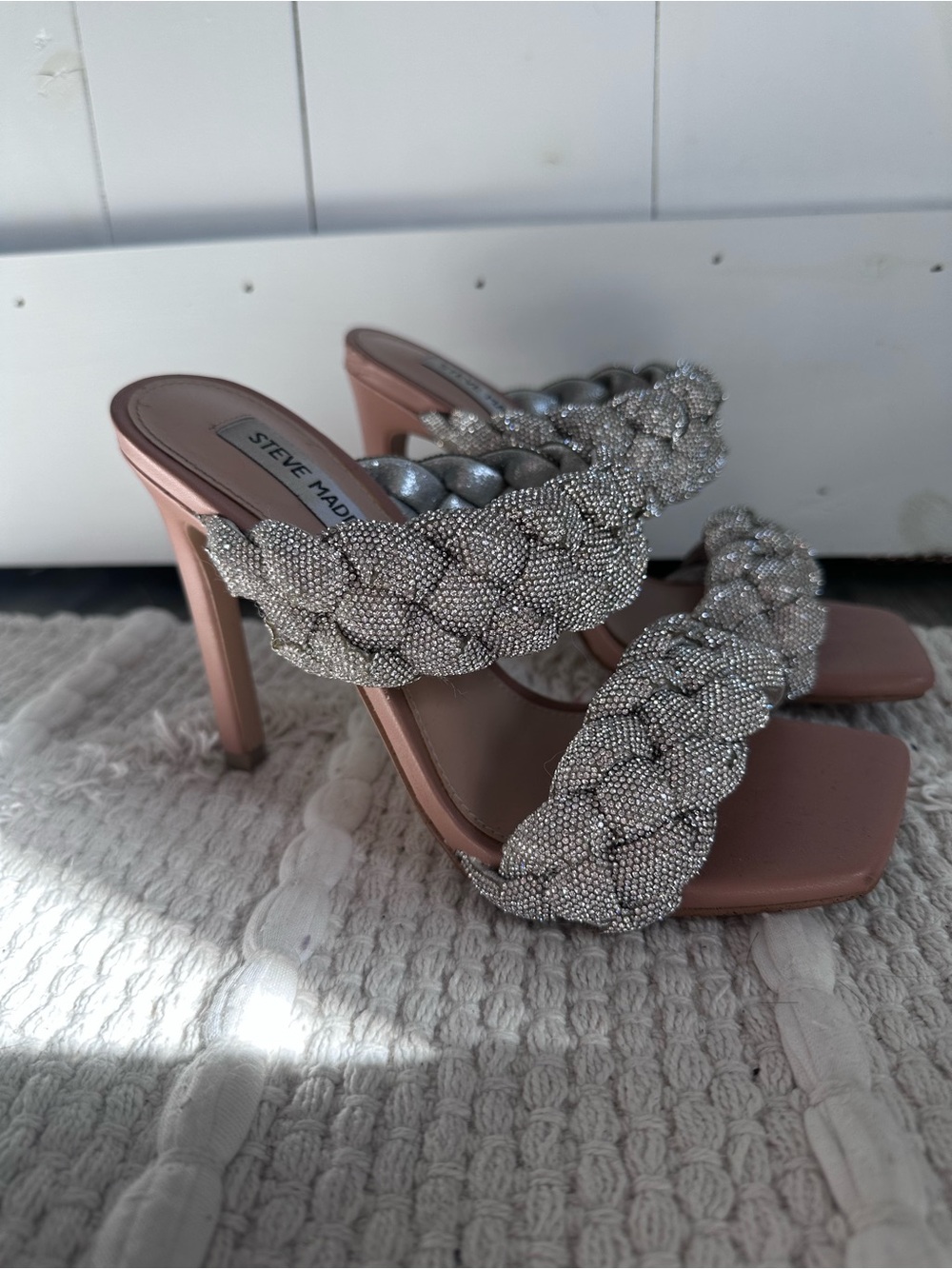 Steve Madden Heels with Silver Beaded Braids